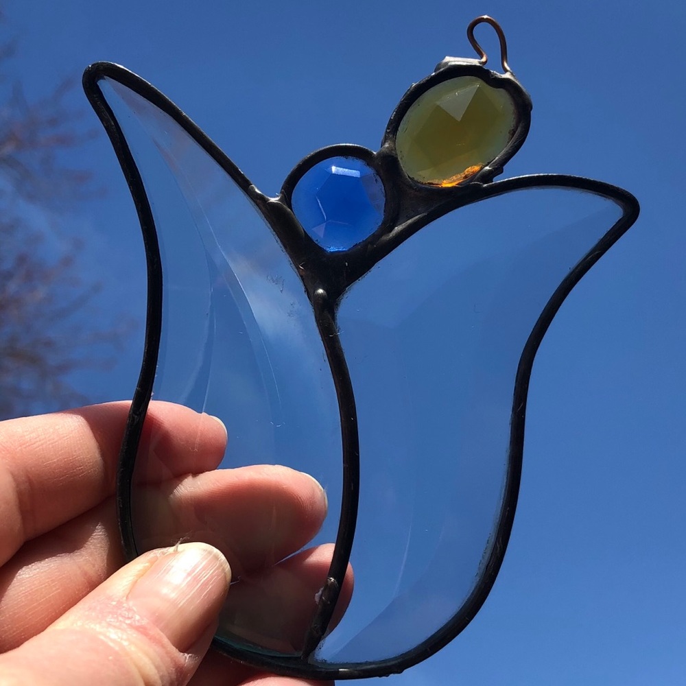Vintage stained glass Tulip Sun Catcher